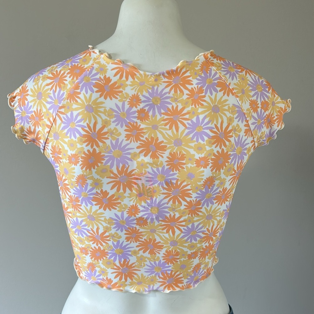 L*Space Floral Swim Top in Pink and White - Picture 7 of 12